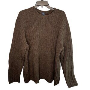 Vintage Gap Men's 100% Lambswool Sweater Ribbed Size XL Crewneck Boxy Chunky